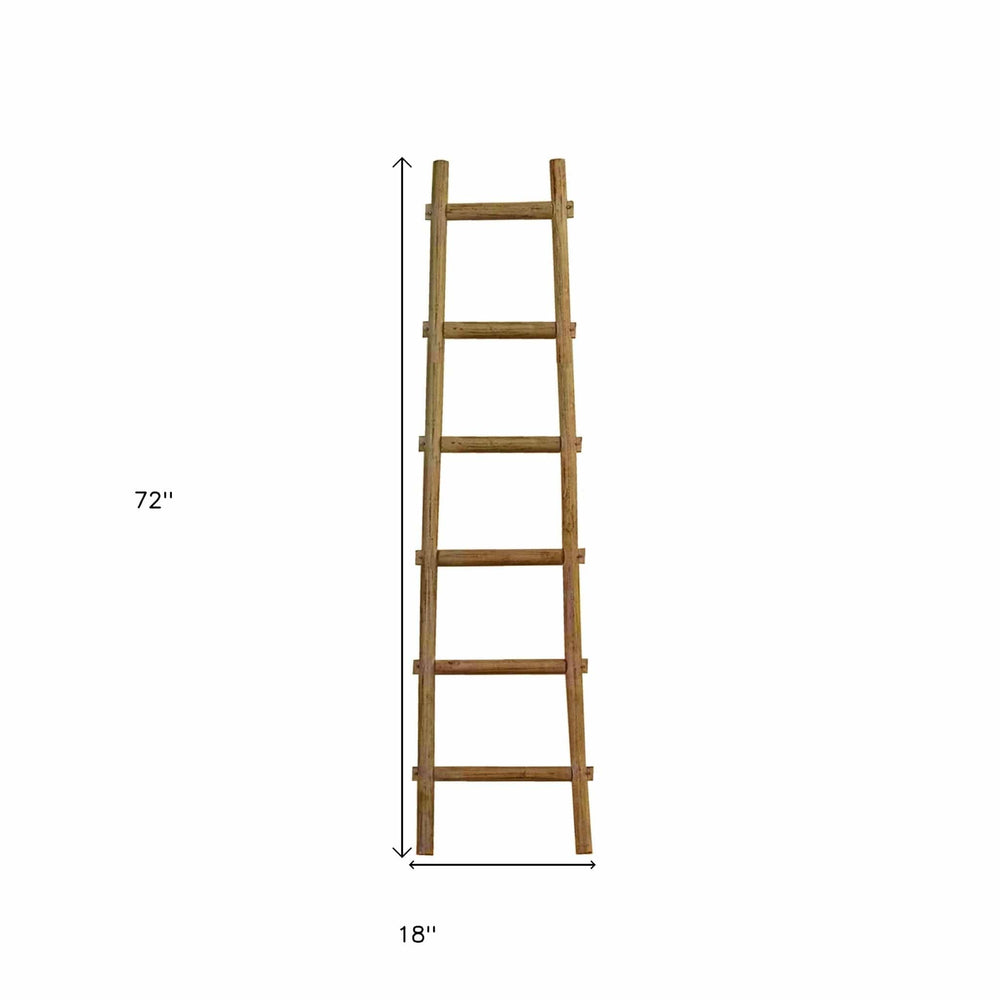 72" X 18"X 2" Brown Decorative Ladder Shelve - Homeroots - Flyclothing LLC