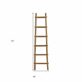 72" X 18"X 2" Brown Decorative Ladder Shelve - Homeroots - Flyclothing LLC