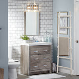 72" White Rustic Six Step Wood Ladder Shelf - Homeroots - Flyclothing LLC