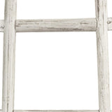 72" White Rustic Six Step Wood Ladder Shelf - Homeroots
