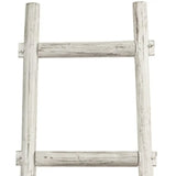 72" White Rustic Six Step Wood Ladder Shelf - Homeroots - Flyclothing LLC