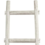 72" White Rustic Six Step Wood Ladder Shelf - Homeroots