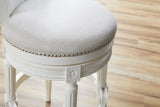 Light Gray And White Upholstered And Solid Wood Bar Chair - Homeroots