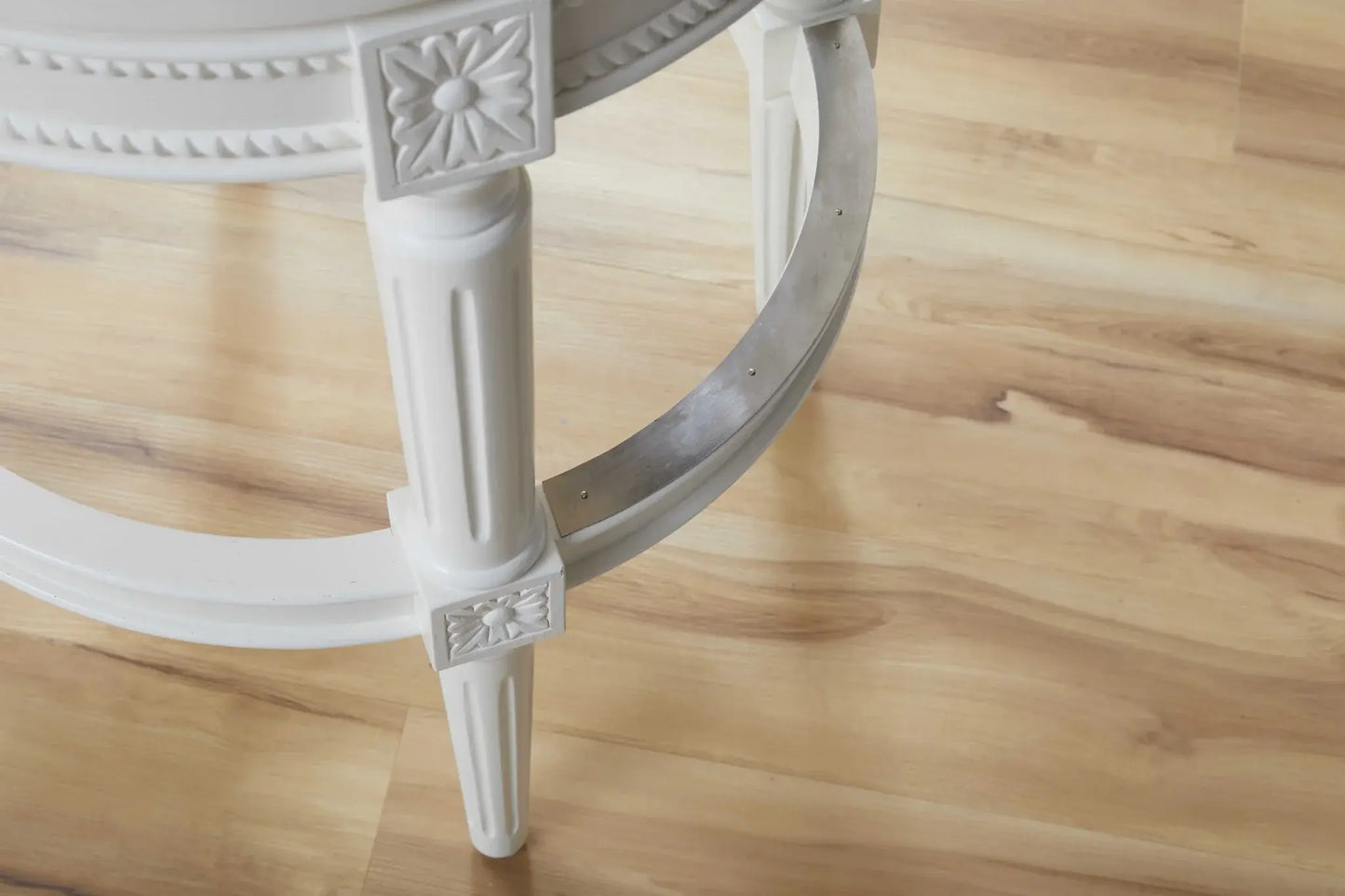Light Gray And White Upholstered And Solid Wood Bar Chair - Homeroots - Flyclothing LLC