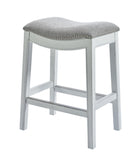 31" Light Gray And White Upholstered And Solid Wood Backless Bar Height Bar Chair - Homeroots