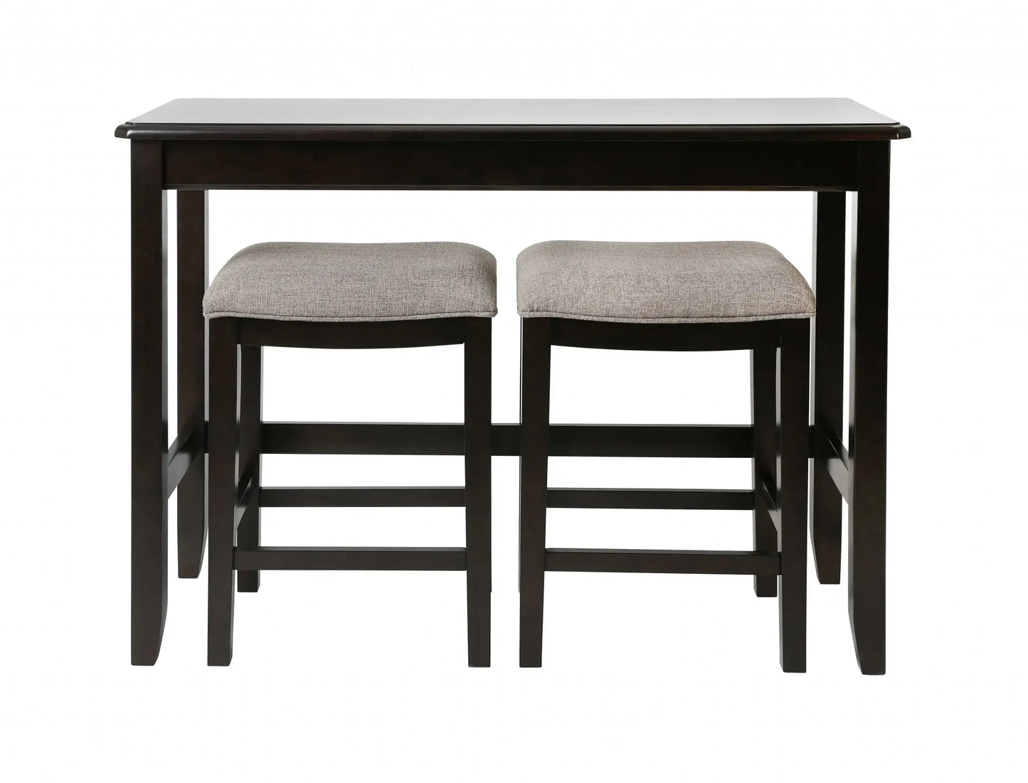 27" Light Gray And Dark Brown Upholstered And Solid Wood Backless Bar Chair - Homeroots - Flyclothing LLC