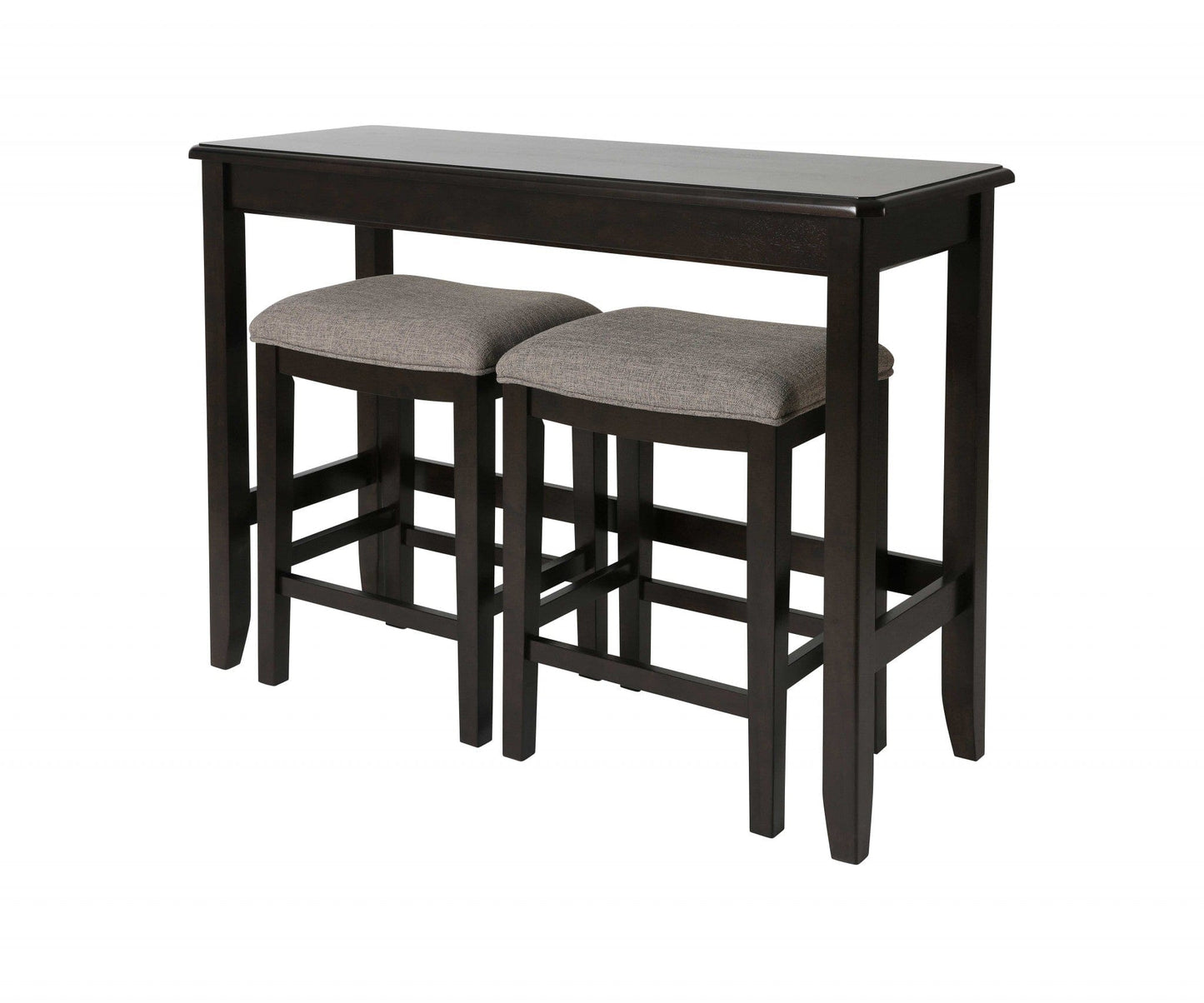 27" Light Gray And Dark Brown Upholstered And Solid Wood Backless Bar Chair - Homeroots - Flyclothing LLC
