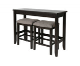27" Light Gray And Dark Brown Upholstered And Solid Wood Backless Bar Chair - Homeroots - Flyclothing LLC