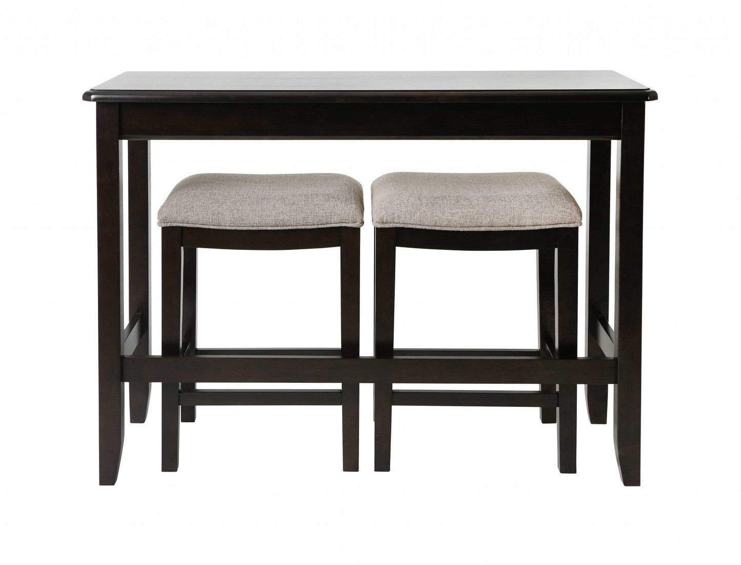 27" Light Gray And Dark Brown Upholstered And Solid Wood Backless Bar Chair - Homeroots - Flyclothing LLC