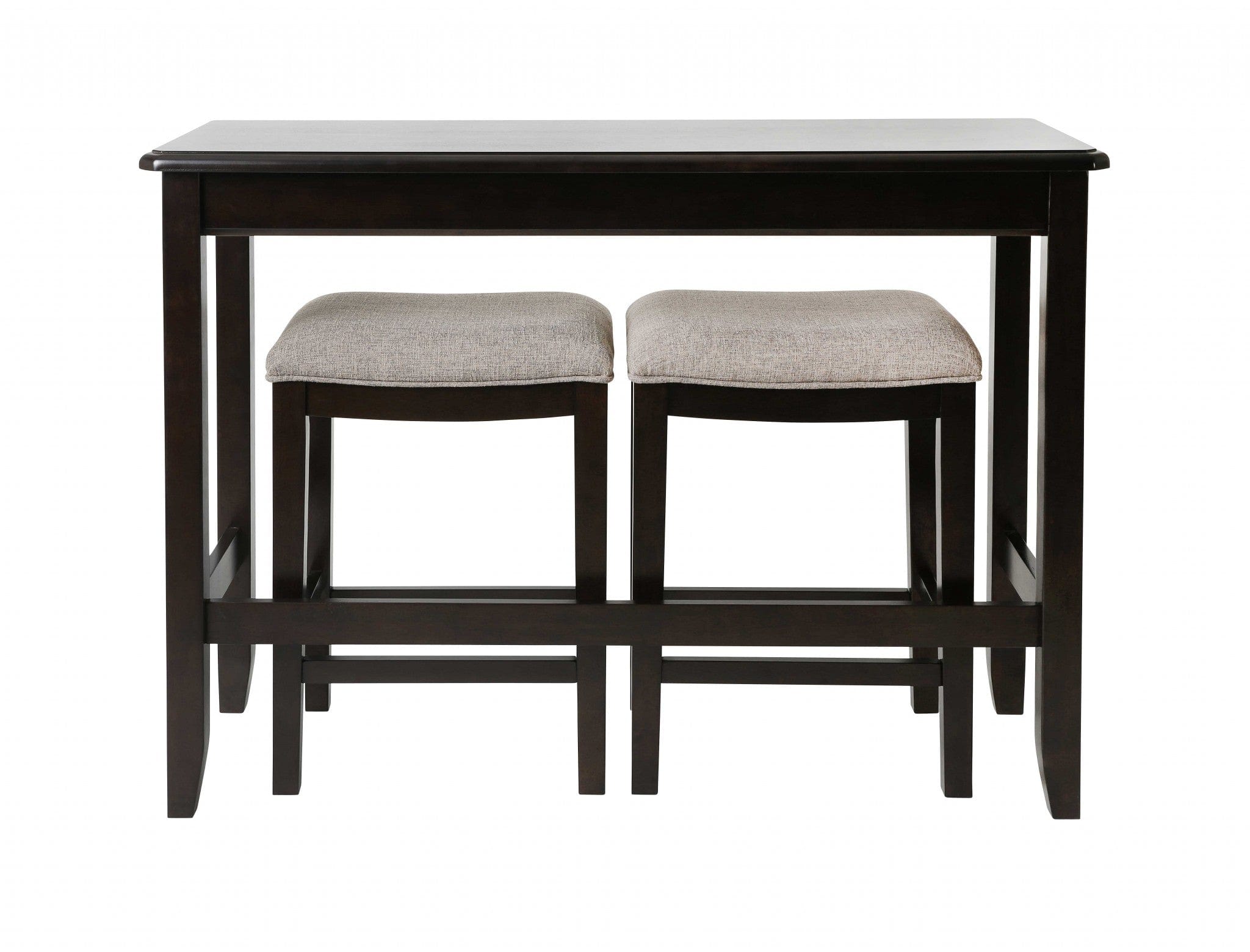 27" Light Gray And Dark Brown Upholstered And Solid Wood Backless Bar Chair - Homeroots - Flyclothing LLC