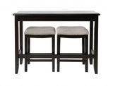 27" Light Gray And Dark Brown Upholstered And Solid Wood Backless Bar Chair - Homeroots