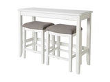 49" Three Piece White Rectangular Solid and Manufactured Wood Bar Table - Homeroots