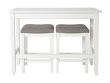 49" Three Piece White Rectangular Solid and Manufactured Wood Bar Table - Homeroots