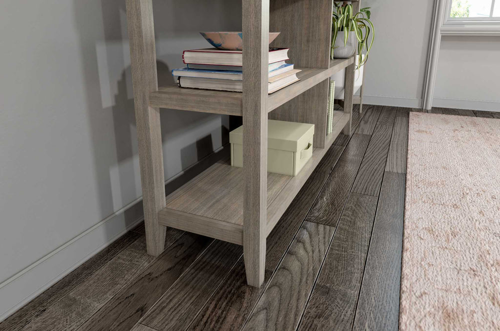 30" Bookcase With 2 Shelves In Washed Grey - Homeroots