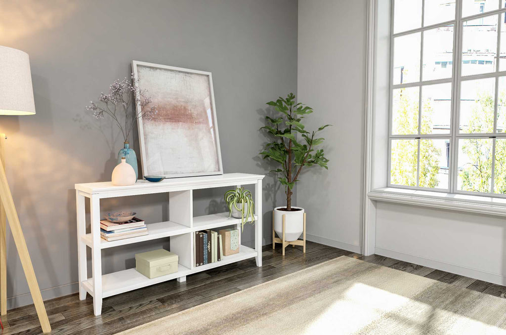 30" White Open Bookcase With Two Shelves - Homeroots - Flyclothing LLC
