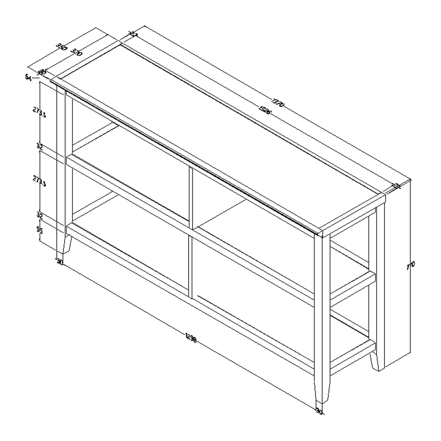 30" White Open Bookcase With Two Shelves - Homeroots - Flyclothing LLC