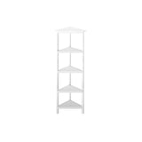 60" White Solid Wood Corner Bookcase - Homeroots