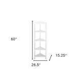 60" White Solid Wood Corner Bookcase - Homeroots - Flyclothing LLC