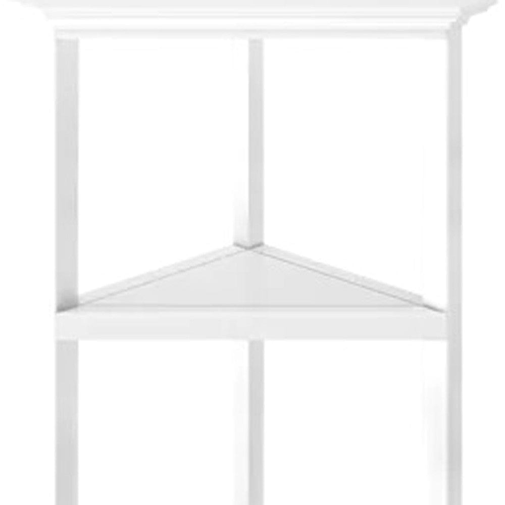 60" White Solid Wood Corner Bookcase - Homeroots - Flyclothing LLC