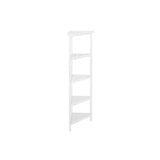 60" White Solid Wood Corner Bookcase - Homeroots - Flyclothing LLC