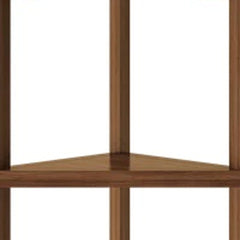 60" Walnut Solid Wood Four Tier Corner Bookcase - Homeroots