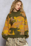 POL Mock Neck Abstract Colorblock Pattern Sweater - Trendsi - Flyclothing LLC