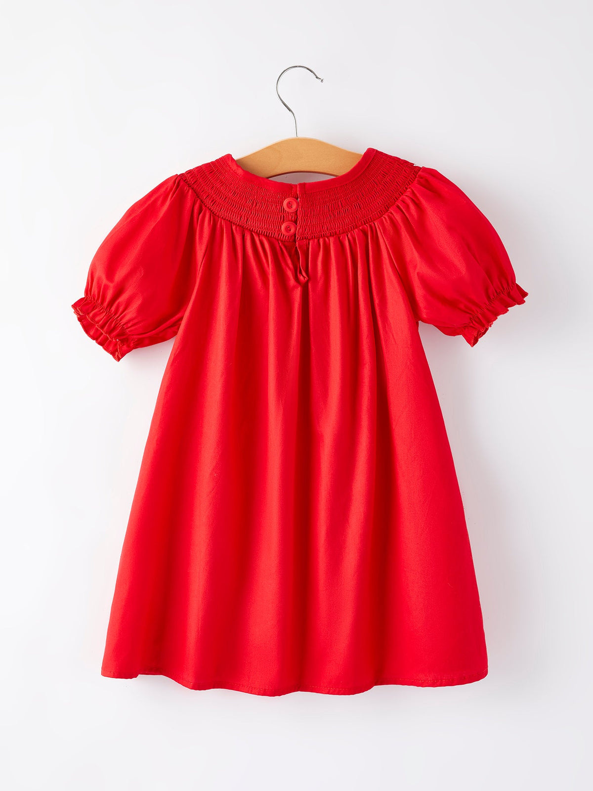 Girls Bow Smocking Embroidered Red Dress - Rylee Faith Designs - Flyclothing LLC