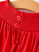 Girls Bow Smocking Embroidered Red Dress - Rylee Faith Designs - Flyclothing LLC
