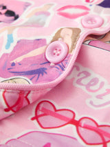 Pink TS Lapel Button Short Sleeve Shorts Pajama Set - Rylee Faith Designs - Flyclothing LLC