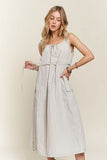 ADORA Drawstring Slit Back Cargo Dress - Trendsi