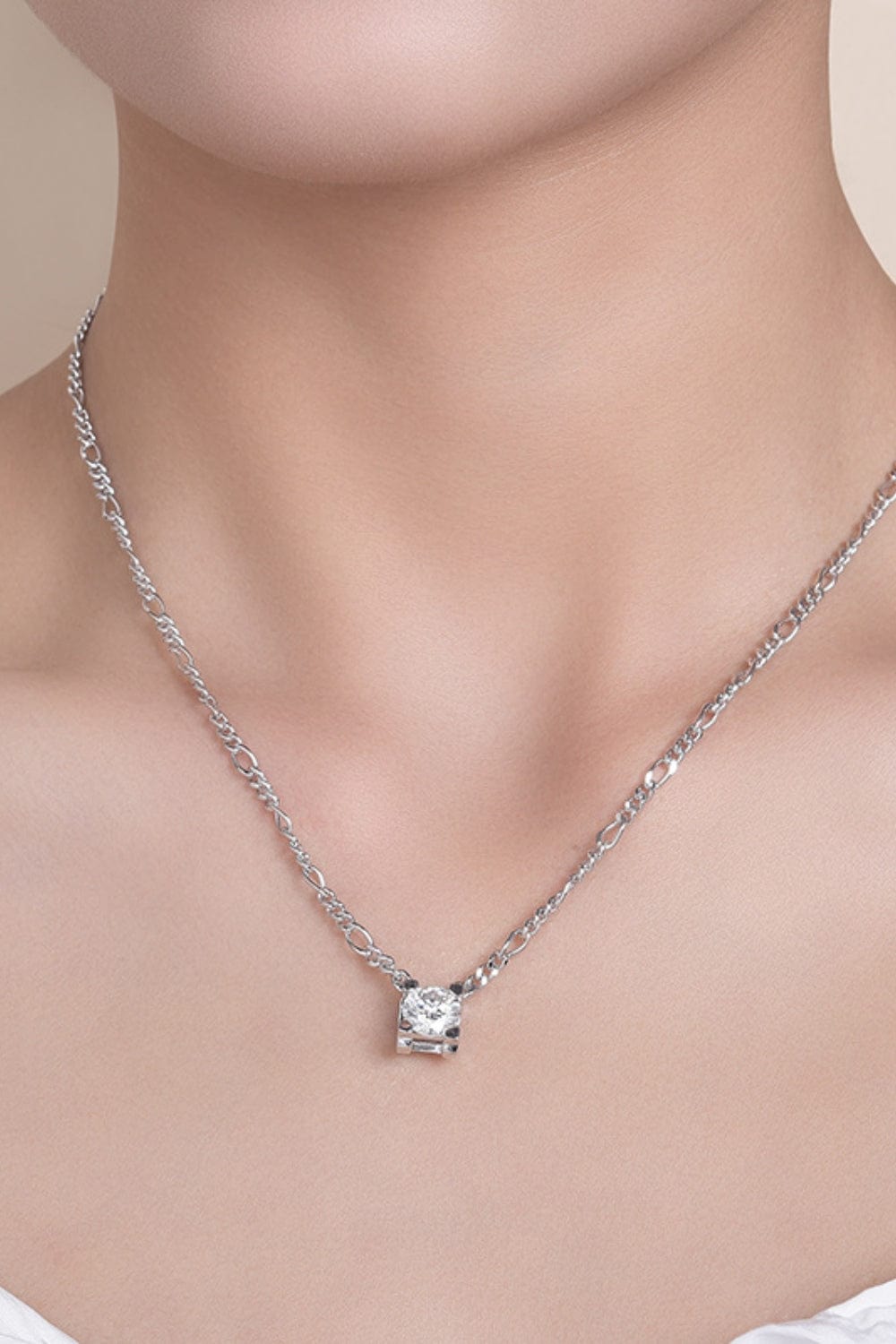 2 Carat Moissanite 925 Sterling Silver Pendant Necklace - Trendsi