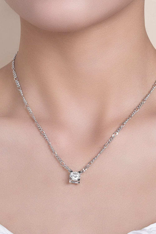 2 Carat Moissanite 925 Sterling Silver Pendant Necklace - Trendsi - Flyclothing LLC