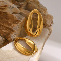 18K Gold-Plated Tooth Shell Earrings - Trendsi
