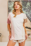 BiBi Color Block Short Sleeve T-Shirt - Trendsi