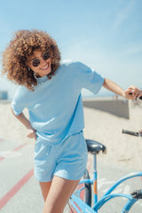 Textured Round Neck Top and Shorts Set - Trendsi
