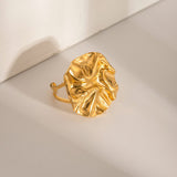 18K Gold-Plated Irregular Open Ring - Trendsi