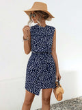 Twisted Printed Sleeveless Mini Dress - Trendsi - Flyclothing LLC