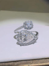 2 Carat Moissanite 925 Sterling Silver Bypass Ring - Trendsi - Flyclothing LLC