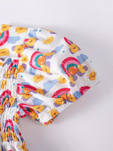 Children's Smocked Puff Sleeve Dress - Trendsi - Flyclothing LLC