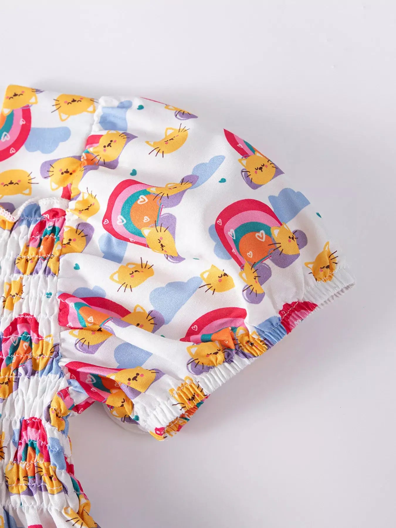 Children's Smocked Puff Sleeve Dress - Trendsi - Flyclothing LLC