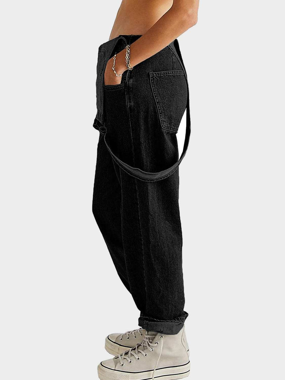 Square Neck Wide Strap Denim Overalls - Trendsi - Flyclothing LLC