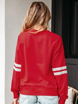 Stripe Round Neck Long Sleeve Sweatshirt - Trendsi - Flyclothing LLC