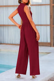 Mock Neck Sleeveless Wide Leg Jumpsuit - Trendsi - Flyclothing LLC