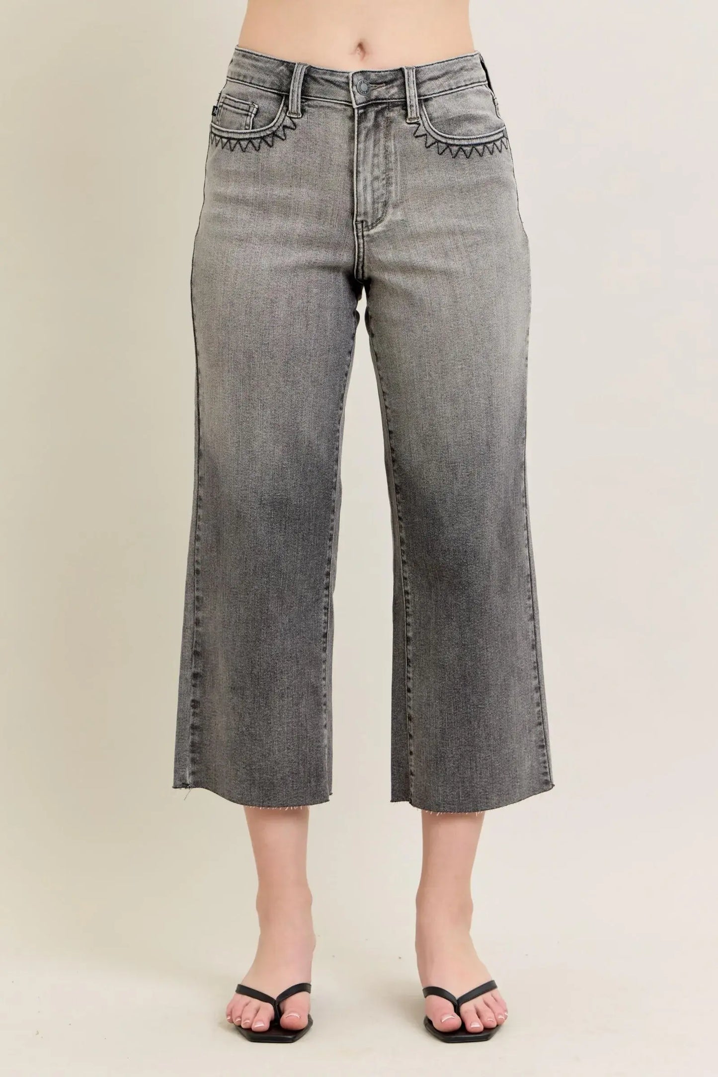 Judy Blue Full Size Wide Leg Capris Jeans Plus Size - Trendsi - Flyclothing LLC