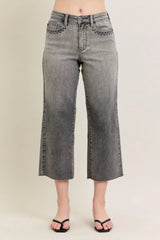 Judy Blue Full Size Wide Leg Capris Jeans Plus Size - Trendsi - Flyclothing LLC