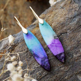 Copper Natural Stone Geometric Shape Earrings - Trendsi - Flyclothing LLC