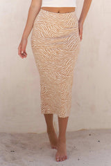 Jade By Jane Full Size Zebra Print Side Slit Midi Skirt Plus Size - Trendsi - Flyclothing LLC