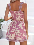 Smocked Printed Square Neck Top and Shorts Set - Trendsi