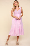 Haptics Crochet Lace Ruffle Hem Cami Midi Dress - Trendsi