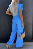 Round Neck Cap Sleeve Jumpsuit - Trendsi - Flyclothing LLC